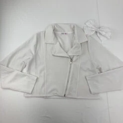 Beautees White Zip Up Sweatshirt 20.5 Yr