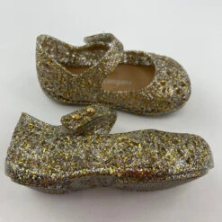 Mini Melissa Campana Gold Glitter Shoes 5