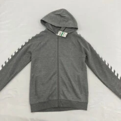 Ideology Gray Striped Sleeves Sweatshirt Large