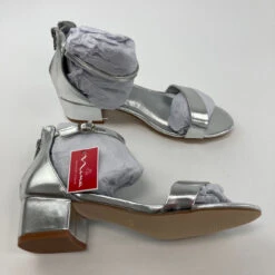 Nina Hide Silver Metallic Heels 4M