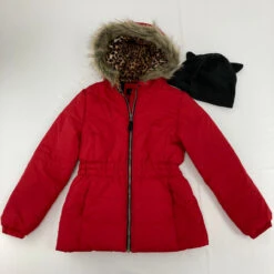 Weather Tamer Red Chevron Quilted Puffer Jacket M 10/12 Yr