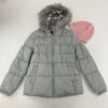 Weather Tamer Light Gray Chevron Quilt Puffer Jacket L 14/16 Yr