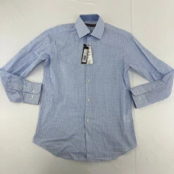 Michael Kors Checker Blue Button Up 12R