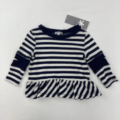 Splendid Navy Cut Out Elbows Top 3-6 Mth
