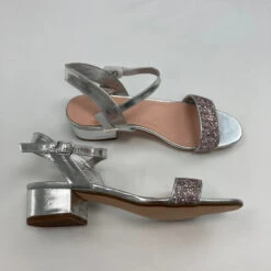 BCB Girls Silver Glitter Heels 5M