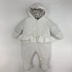 Calvin Klein White Heart Ruffle Snow Suit 3-6 Mth