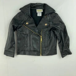 Blueberi Gold Faux Leather Jacket 2T